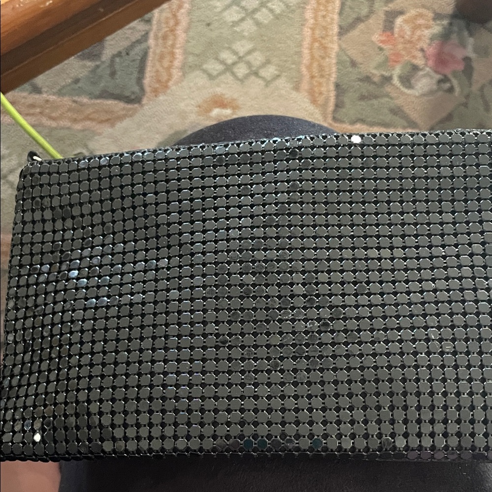 Murval Black Sequin Mesh Wristlet Clutch
